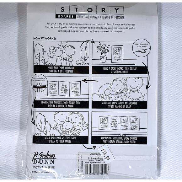 P Graham Dunn "Our Happy Place" Story Board Linkable Photo Frame Decor New - Picture 5 of 6